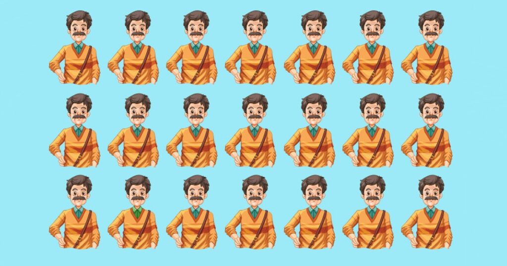 Kan du hitta mannen som skiljer sig från de andra?