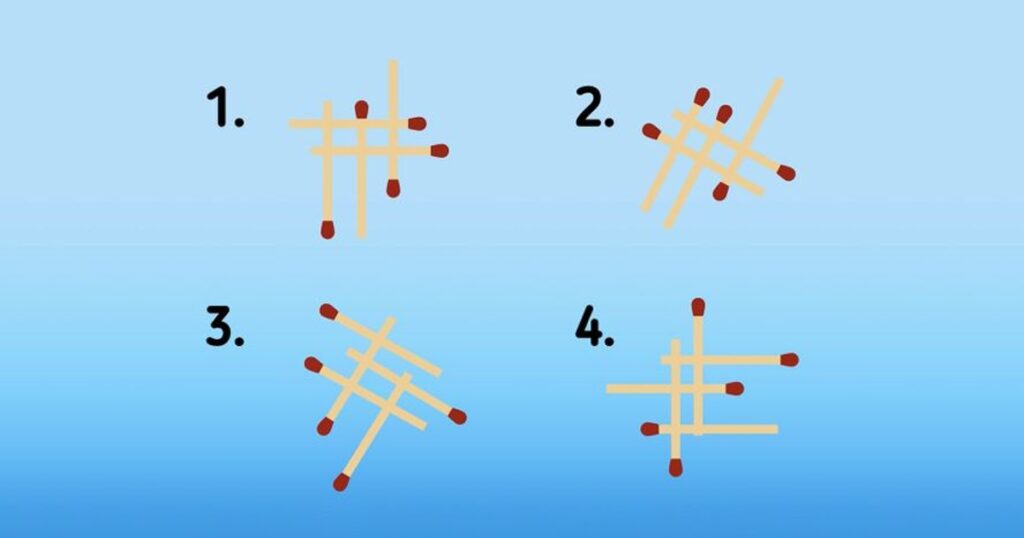 Titta på dessa 4 mönster. Vilken skiljer sig från de andra?